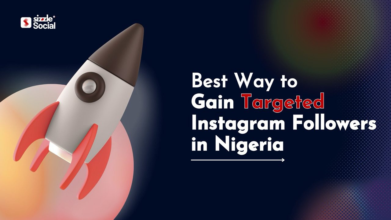 Sizzle Social blog graphic with rocket illustration on dark navy background