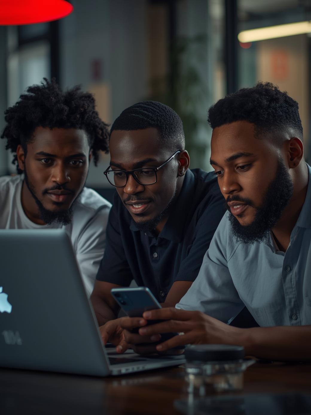 Nigerian entrepreneur watching tutorial video