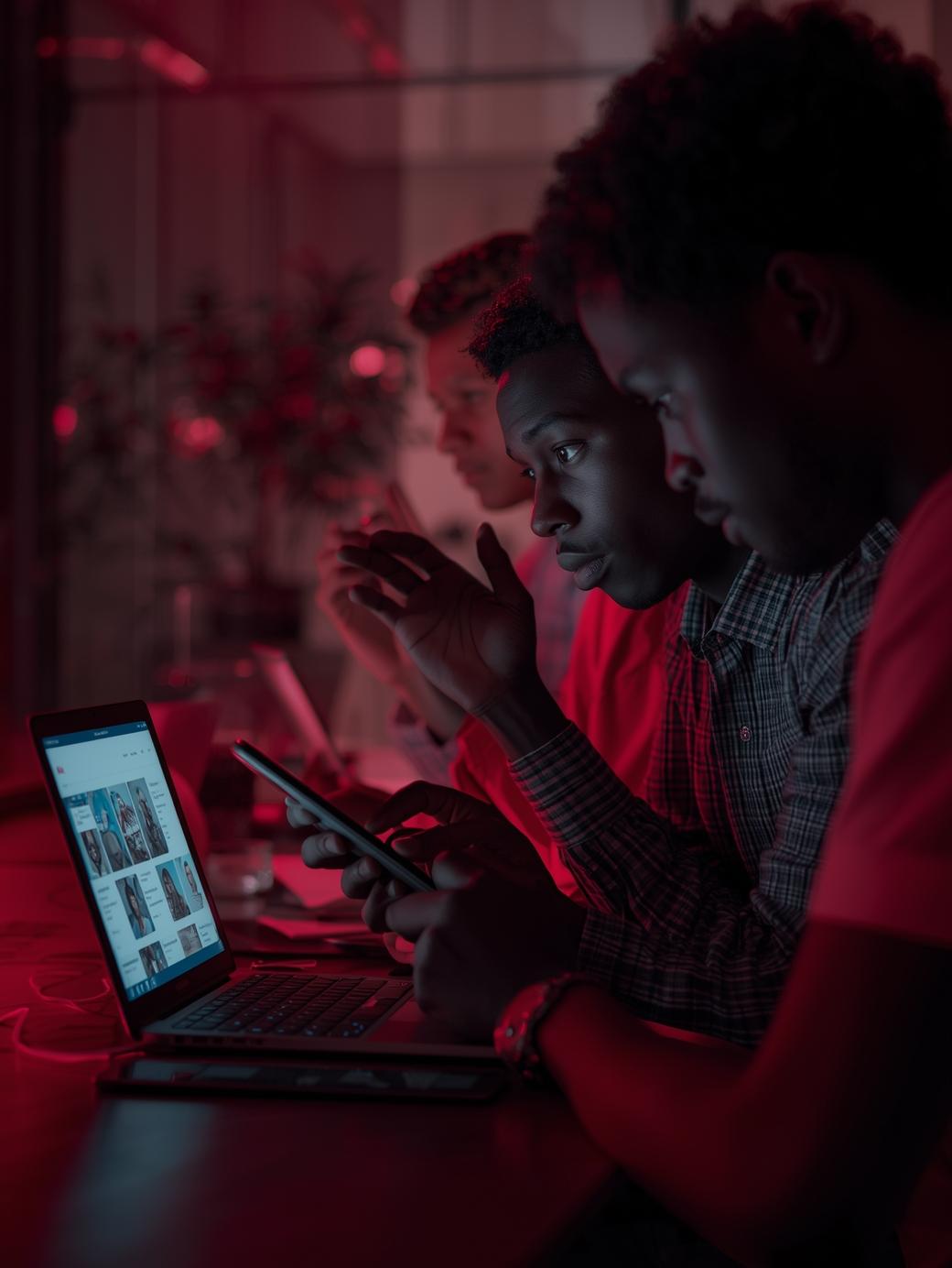 Nigerian creator reading social media marketing newsletter