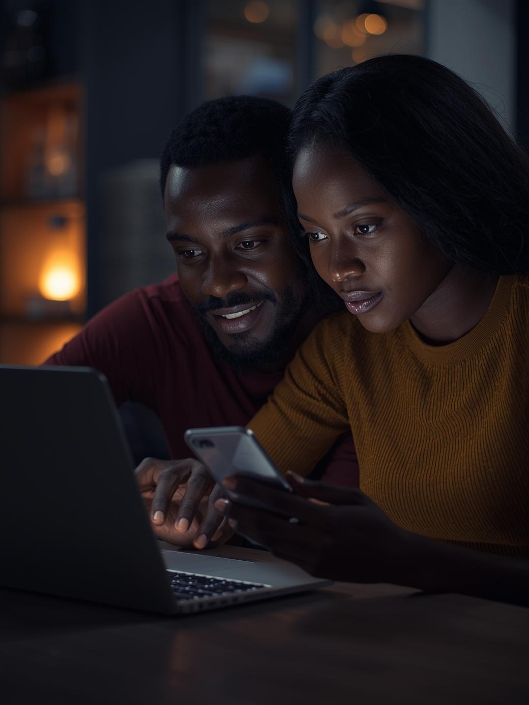 Nigerian entrepreneur studying social media growth tips