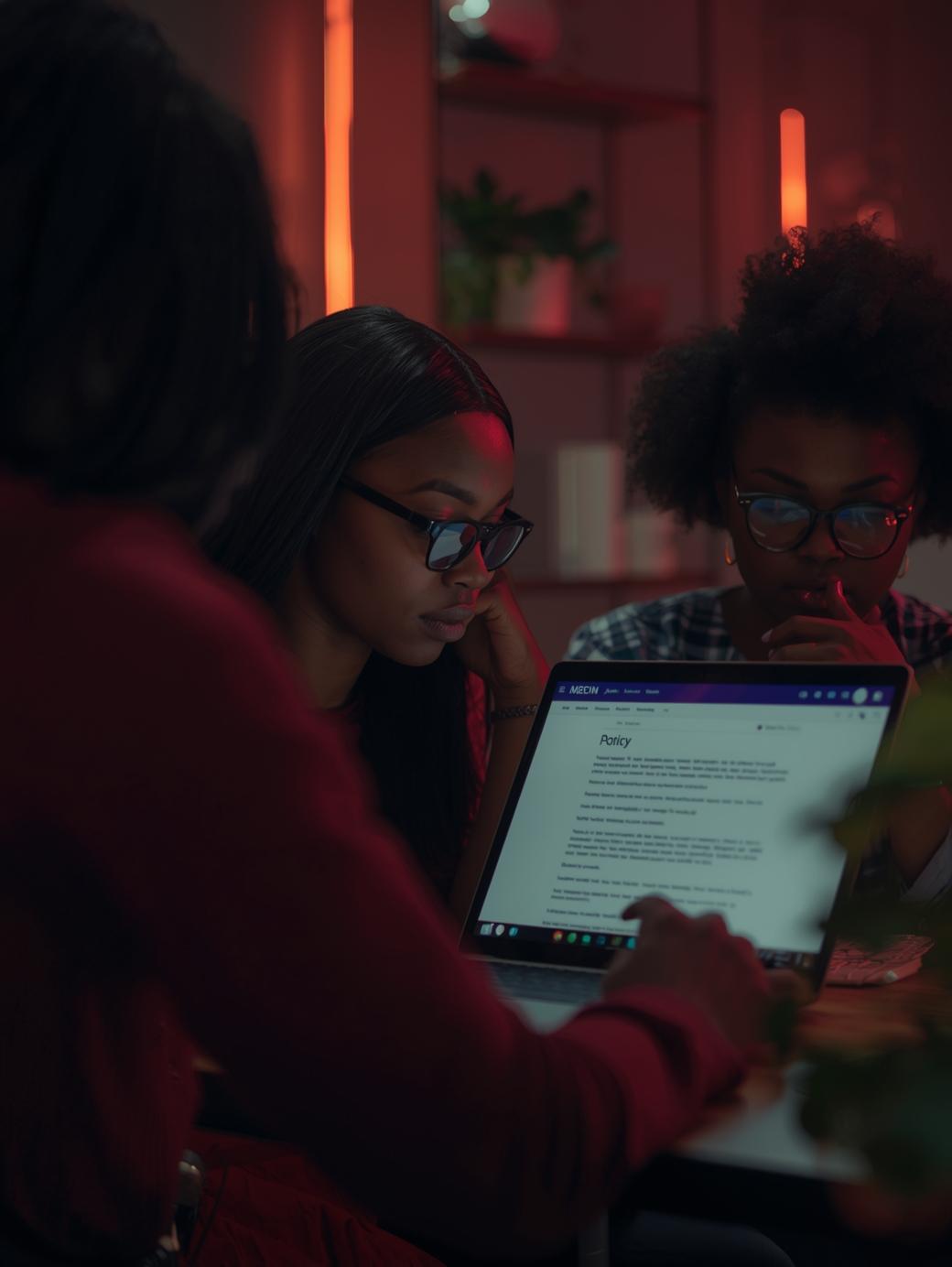 Nigerian entrepreneur reading privacy policy of social media growth platform