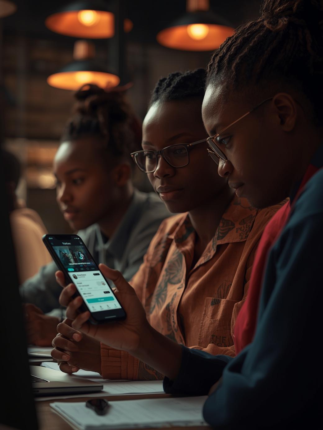 Nigerian creator logging into TikTok account