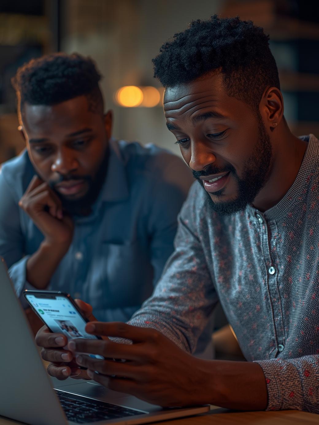 Nigerian entrepreneur updating Twitter password