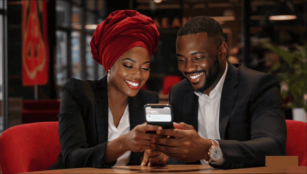 Group of Nigerian creators celebrating organic Instagram Reels growth hacks.