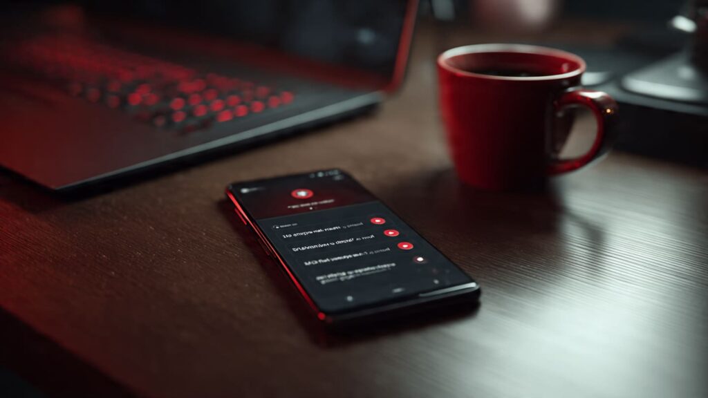 A high-end smartphone on a wooden desk showing automated reply notifications to boost Instagram profile visits for a local brand.