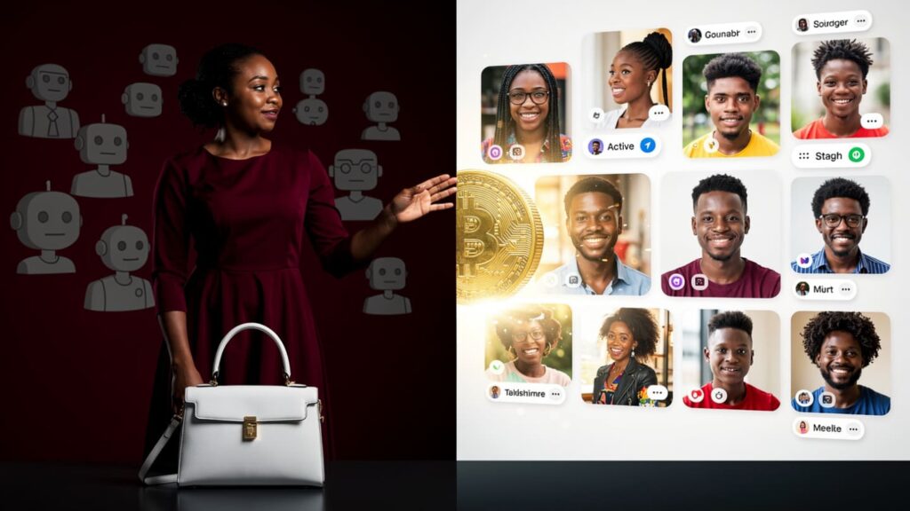 A balanced scale comparing cheap bot icons with high-retention, real-looking profile icons for Nigerian social media