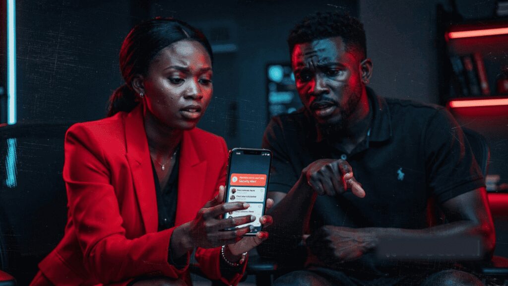 A side-by-side view of a professional Nigerian brand profile versus a suspicious page with low-quality engagement signals.