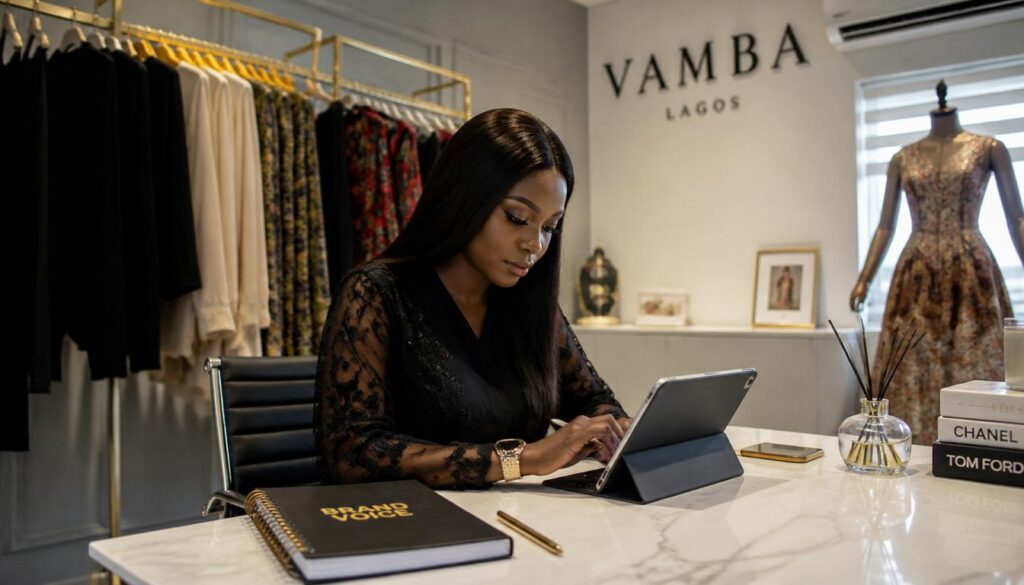 Brand owner creating custom wording for Instagram comments Nigeria to increase profile trust