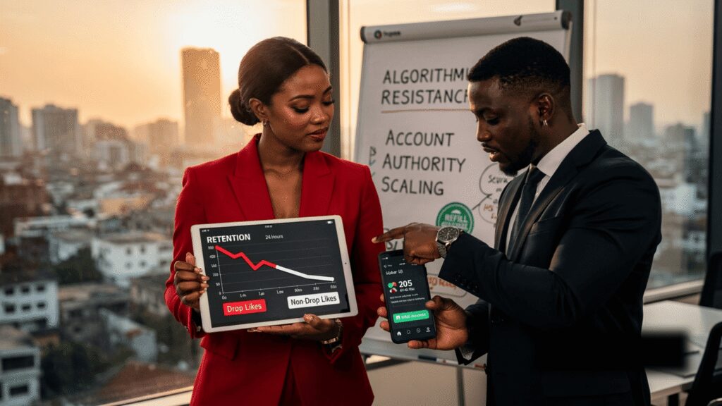 A data-driven chart showing the before after Instagram likes screenshots Nigeria results.