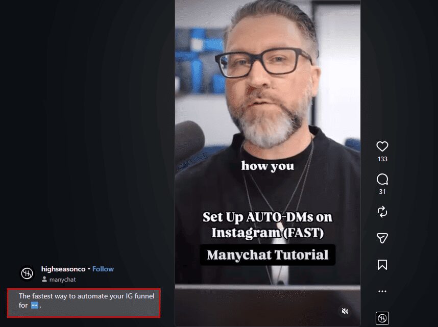 Tutorial thumbnail by highseasonco reading "How You Set Up Auto-DMs on Instagram (FAST) – Manychat Tutorial