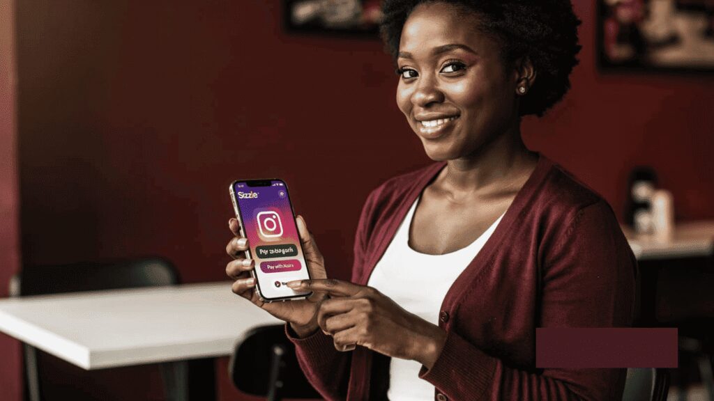 The Sizzle Social platform interface showing Naira payment options and high-retention Nigerian follower service categories.