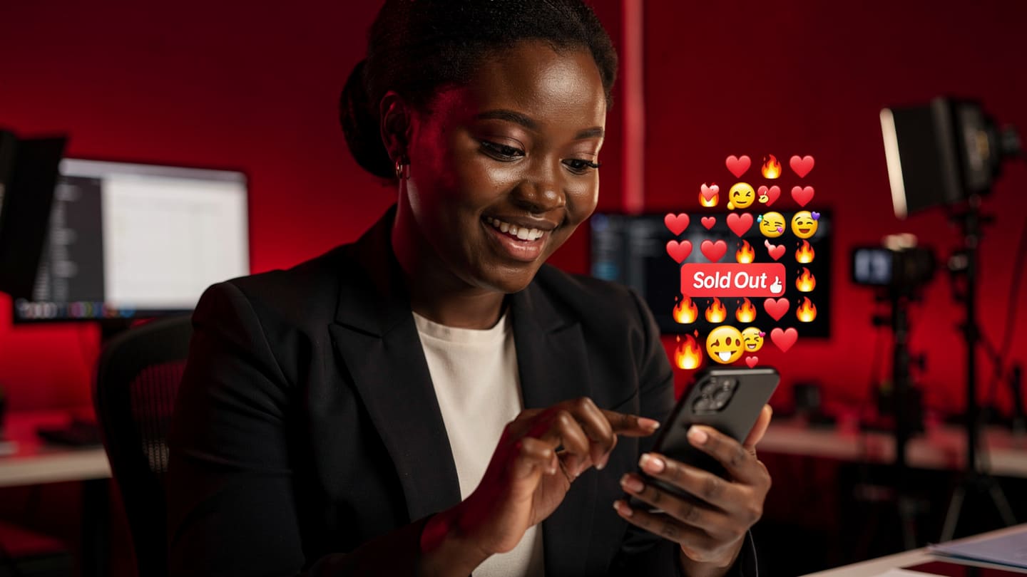 A Nigerian lady siting in a small lagos studio watching how social proof effects buyers in Nigeria