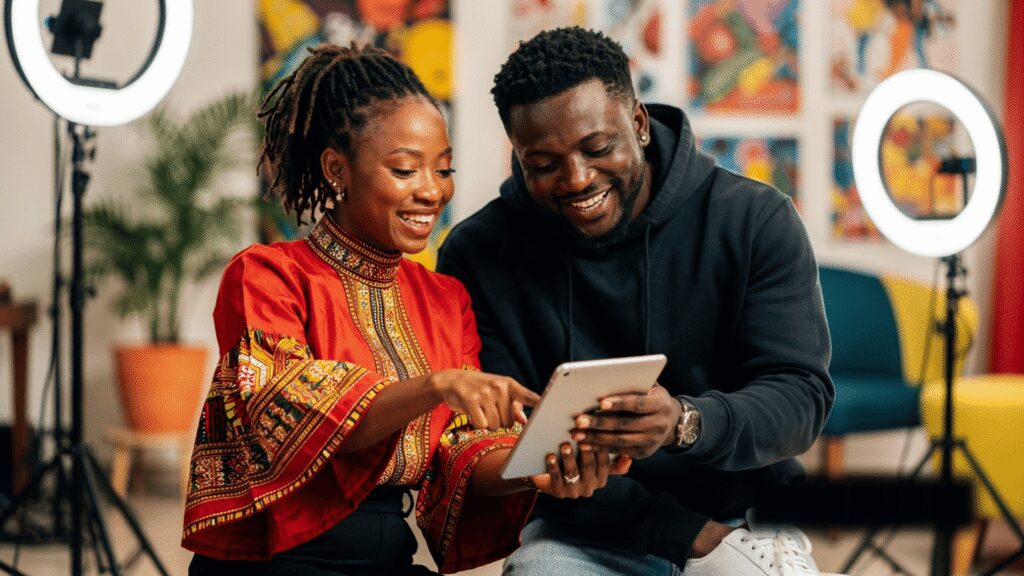 Nigerian content creators using a reliable SMM service to boost visibility and organic interaction on social media profiles.