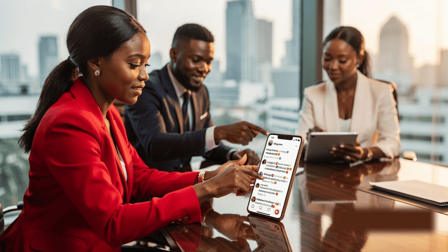 Top-rated Instagram SMM panel for comments in Nigeria showing active mobile engagement and social proof dashboard.