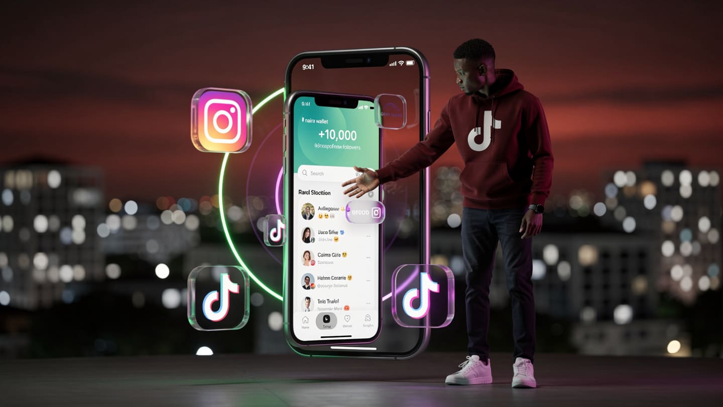 SMM panel dashboard showing Nigerian Naira wallet funding for Instagram growth