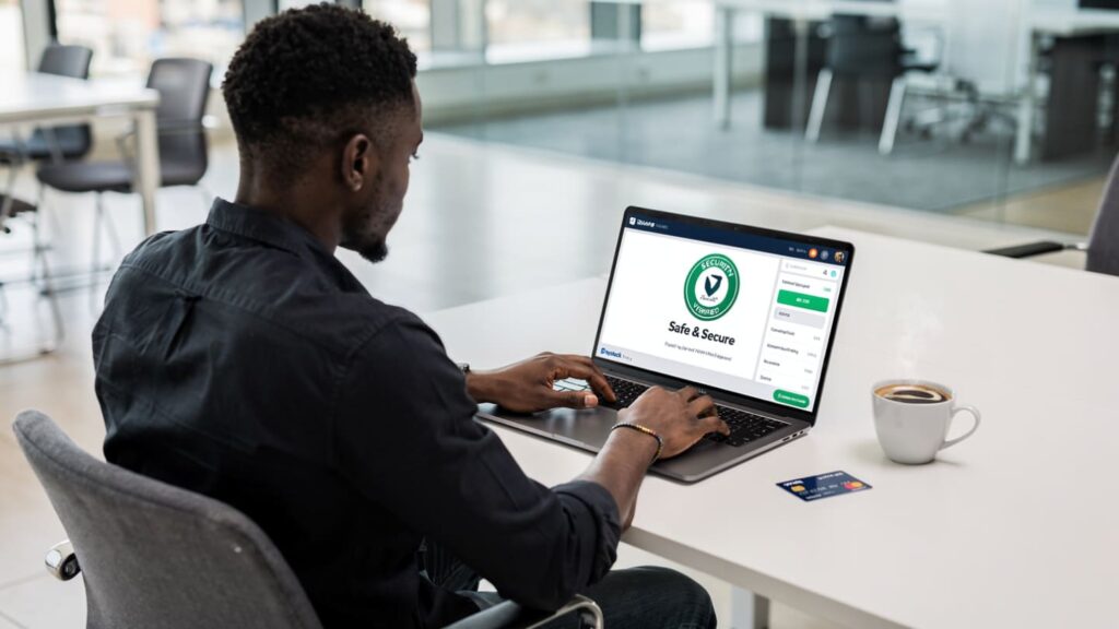 Focused entrepreneur in Abuja identifying a legit SMM panel Nigeria using a trust-based decision framework