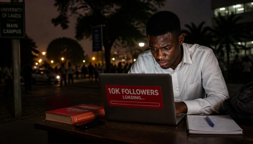 Nigerian student frustrated with phone engagement