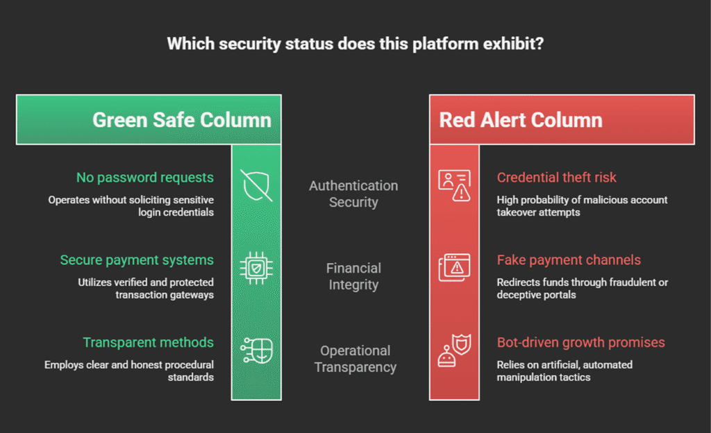 Infographic of security red flags to avoid when choosing a TikTok growth service in Nigeria