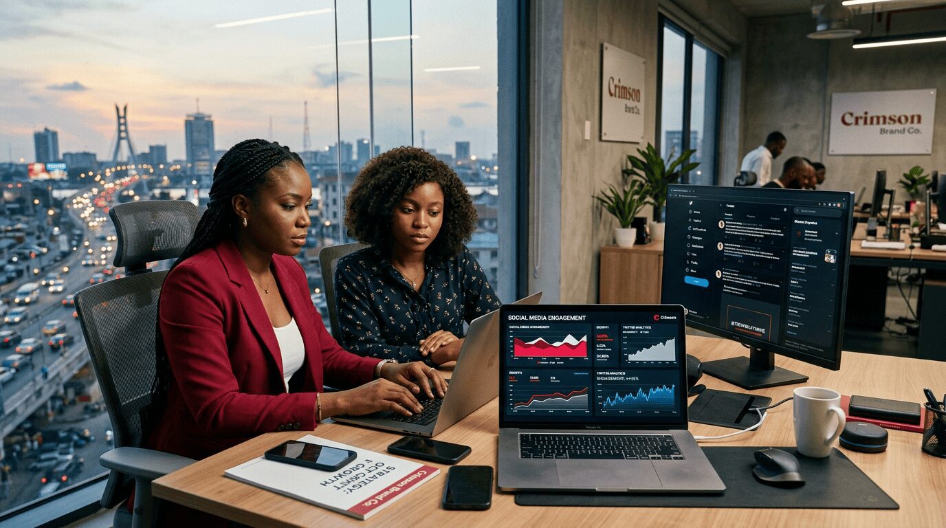 Professional Nigerian creator managing brand growth