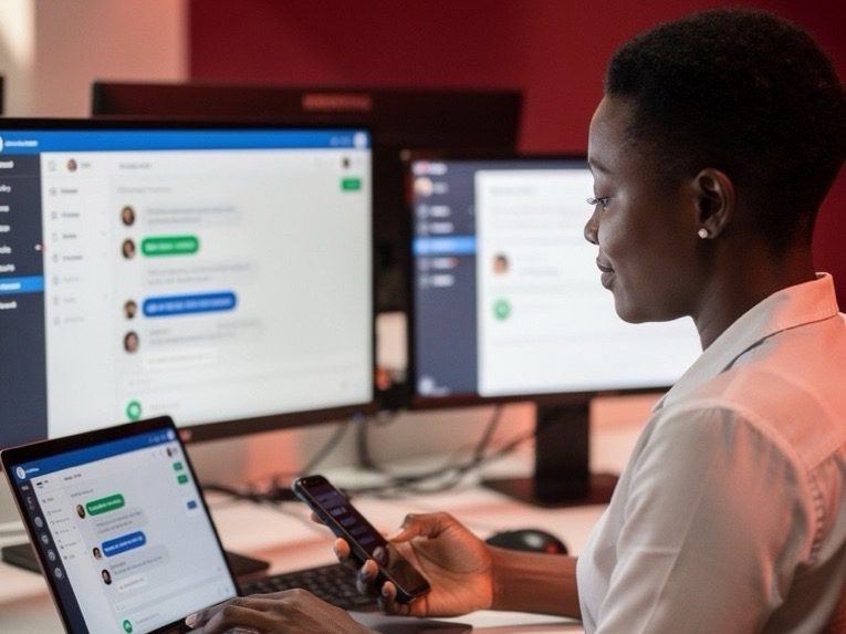 Nigerian customer support representative assisting users with social media growth services and platform support