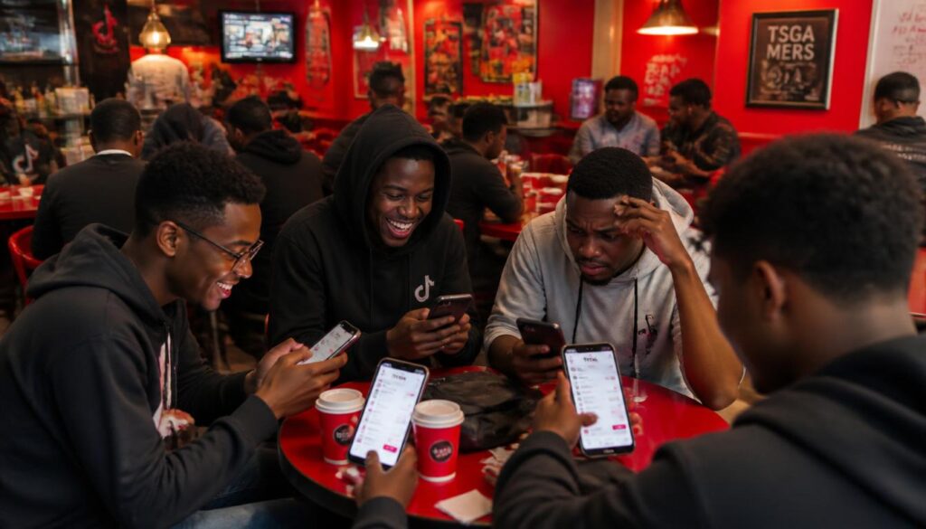 Nigerian creators checking TikTok dashboards