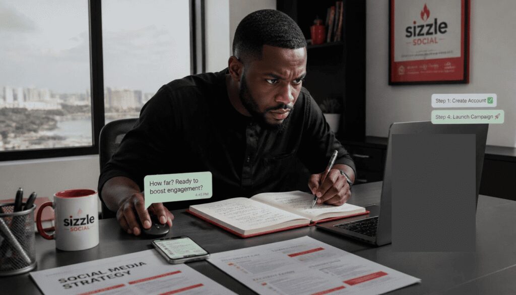 Nigerian entrepreneur setting up Sizzle Social account