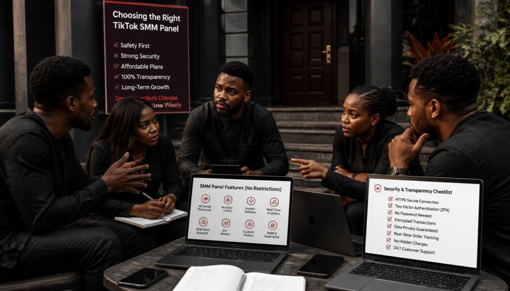 Nigerian creators comparing TikTok SMM Panel providers