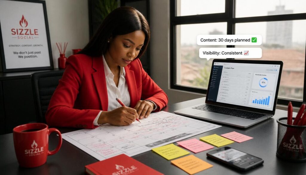 Nigerian planning LinkedIn content calendar