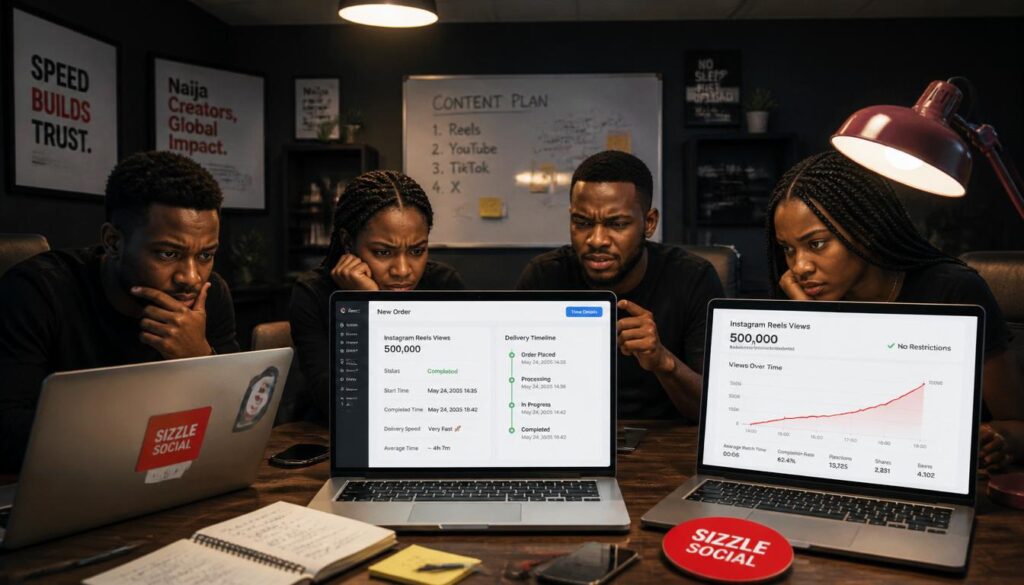 Nigerians checking delivery speed of Reels views