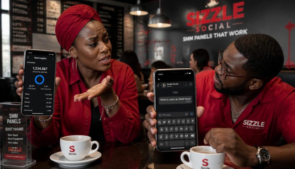 Nigerian youth discussing Instagram Reels SMM panels