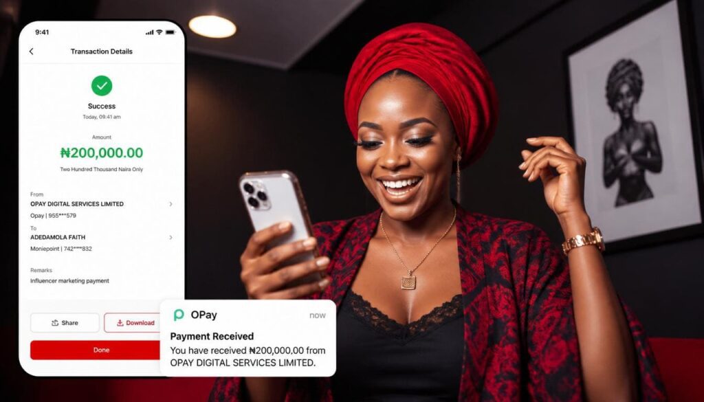 Nigerian influencer earning income from viral Facebook content
