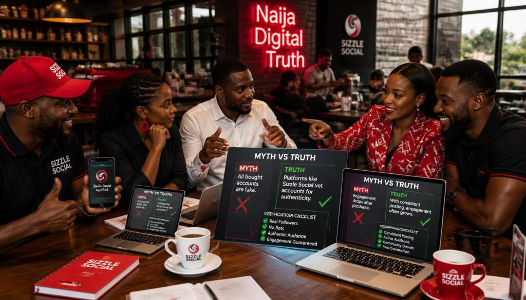 Nigerians debunking myths in group discussion
