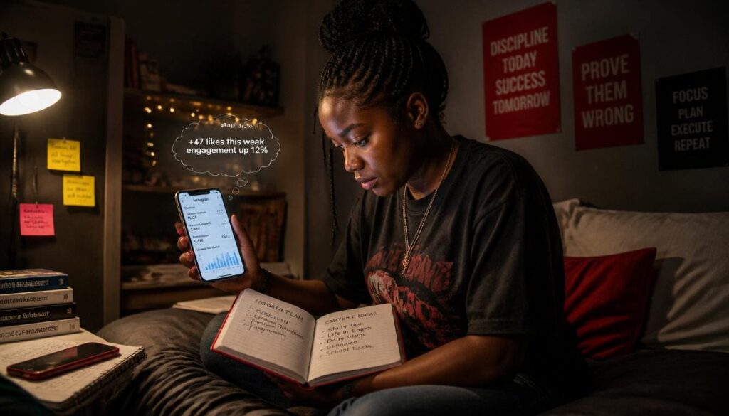 Nigerian student tracking Instagram metrics