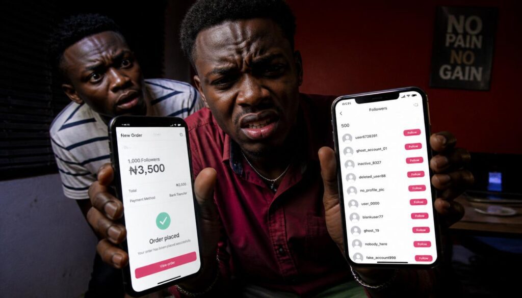 Nigerian youth receiving help from customer service