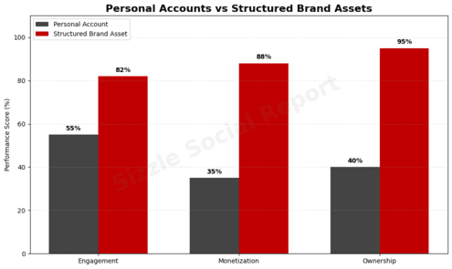 Chart comparing personal vs brand account