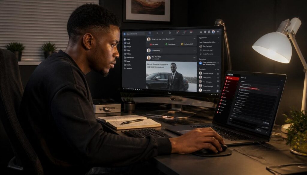 Nigerian creator boosting Facebook post with SMM panel