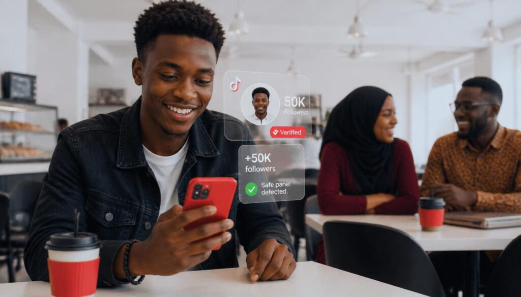 Nigerian creator learning safe TikTok panel use