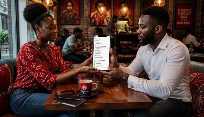 Buyer and seller exchanging phone