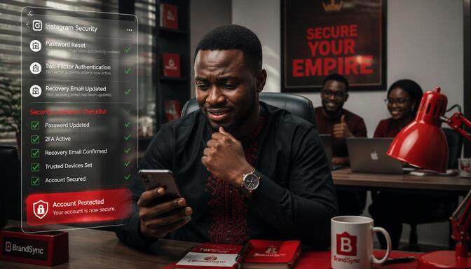 Nigerian business owner securing Instagram