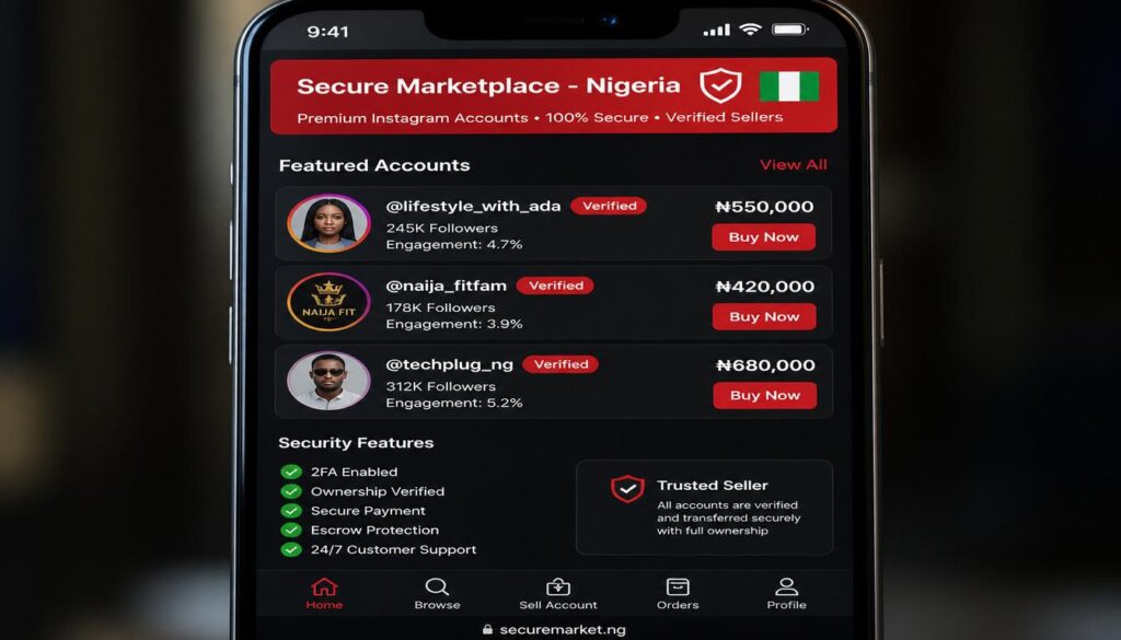 Secure marketplace dashboard screenshot