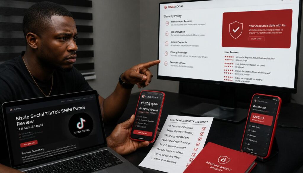Nigerian creators checking TikTok SMM Panel safety features