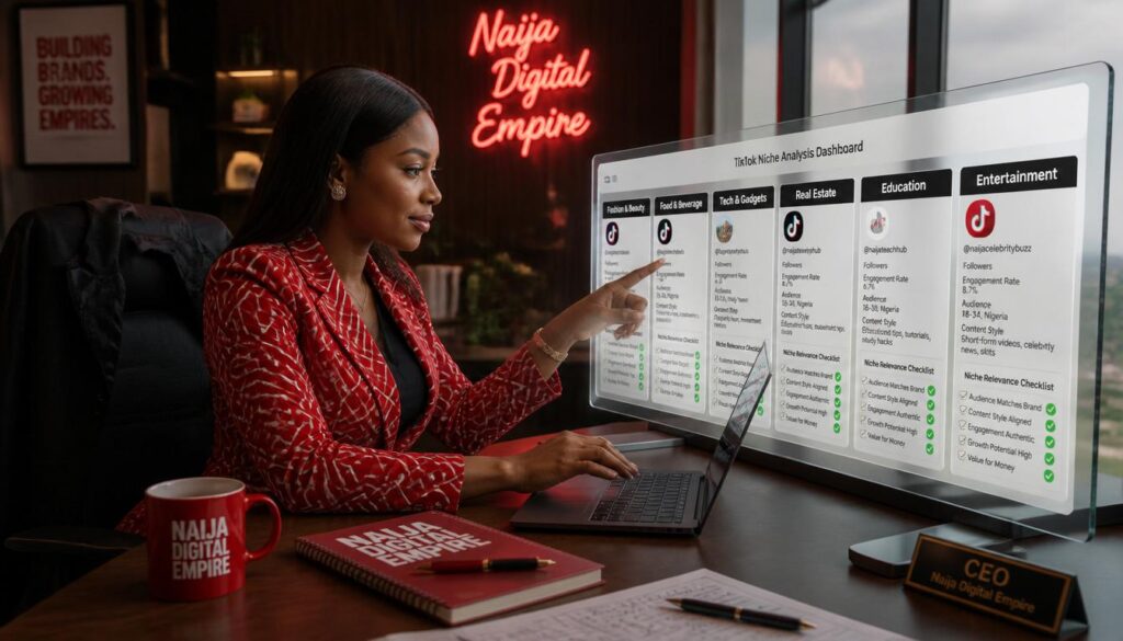 Nigerian entrepreneur selecting TikTok account