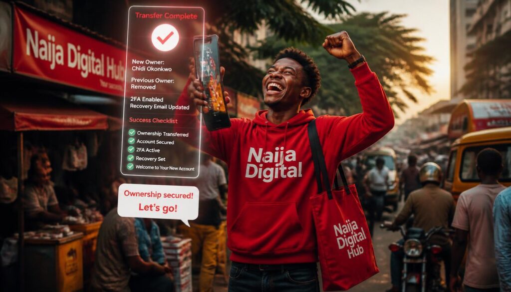 Nigerian creator celebrating account ownership