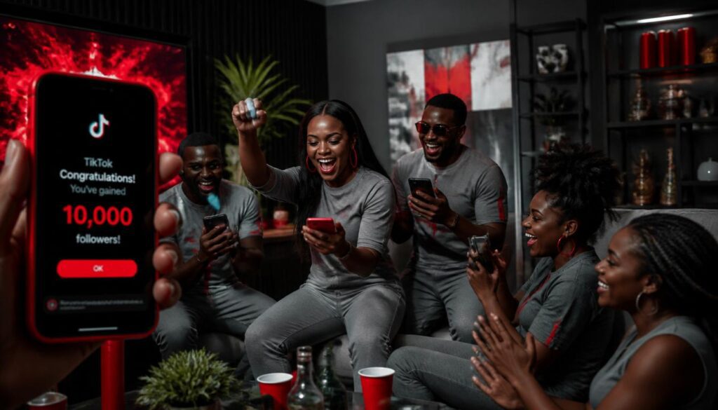 Nigerian influencers celebrating TikTok milestones