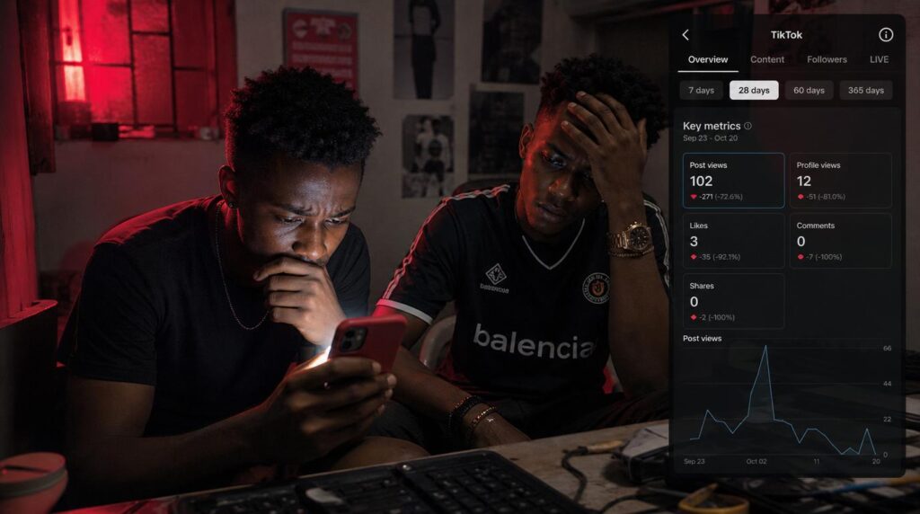 Nigerian creator frustrated at low TikTok views