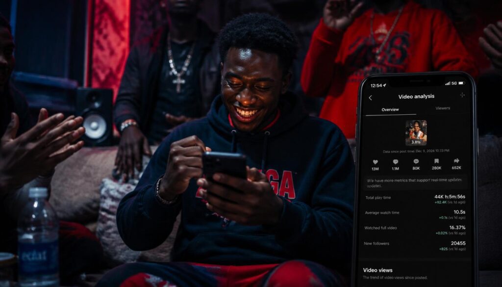 Nigerian youth celebrating viral TikTok video