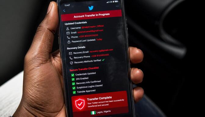Screenshot of Twitter login update