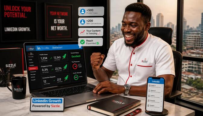 Nigerian professionals using Sizzle Social tools