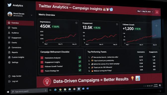 Screenshot of Twitter analytics dashboard.