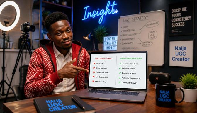 Nigerian creator making self-focused content.